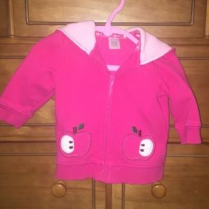 Carter’s 6M girls zip hoodie jacket apple pockets